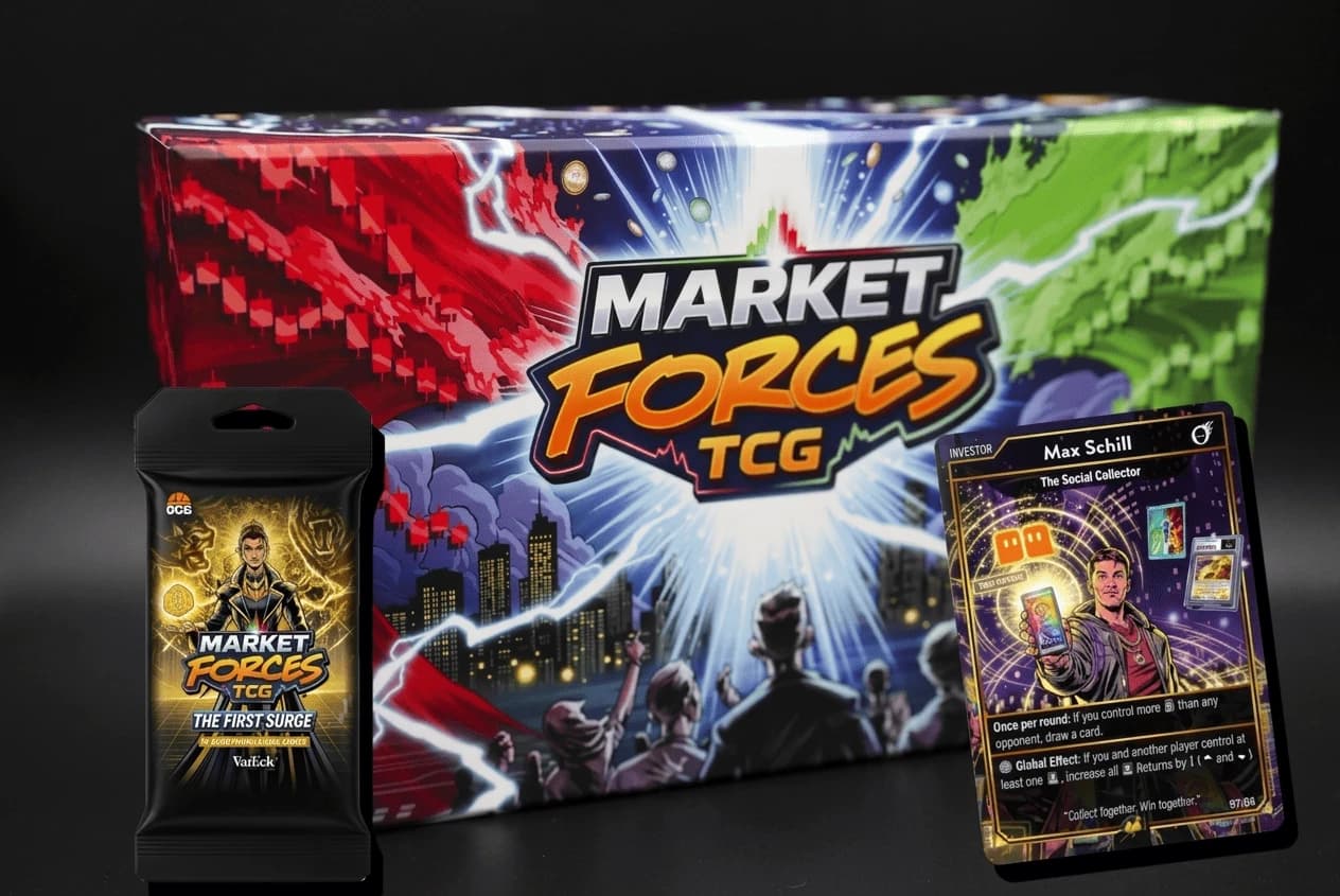 The Syncd Premium Package: the Market Forces Box Set with an additional booster pack and the exclusive Syncd Collect promo card